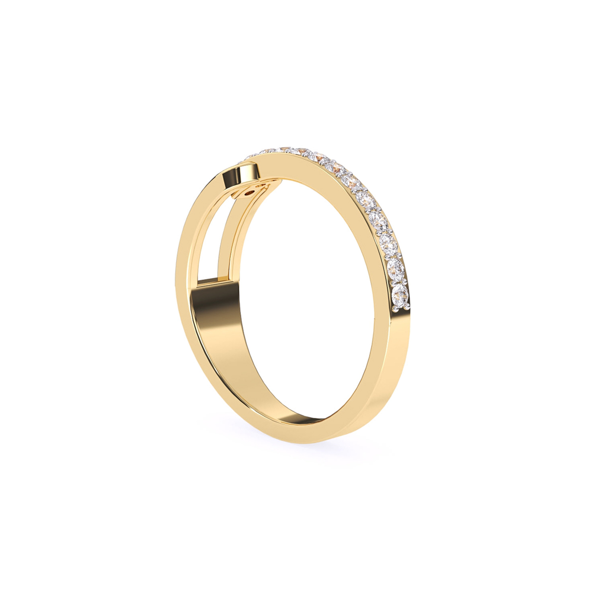 Shimmering Round Diamond Channel Set Dainty Band